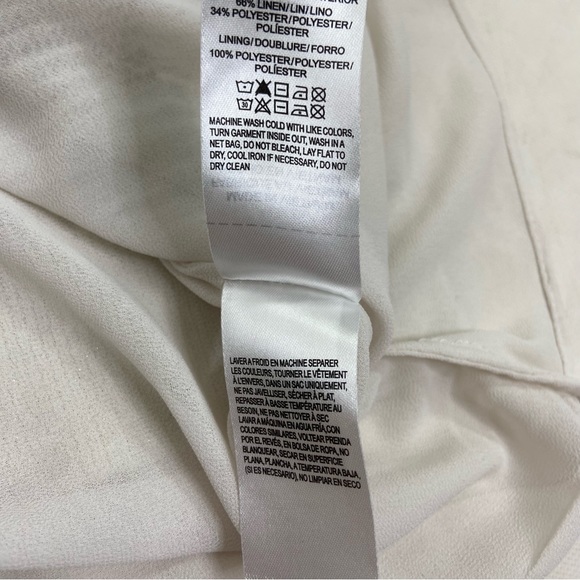 Lucky Brand ecru metallic linen bled crochet sweater shirt ruffle top.Size Large - Picture 11 of 13